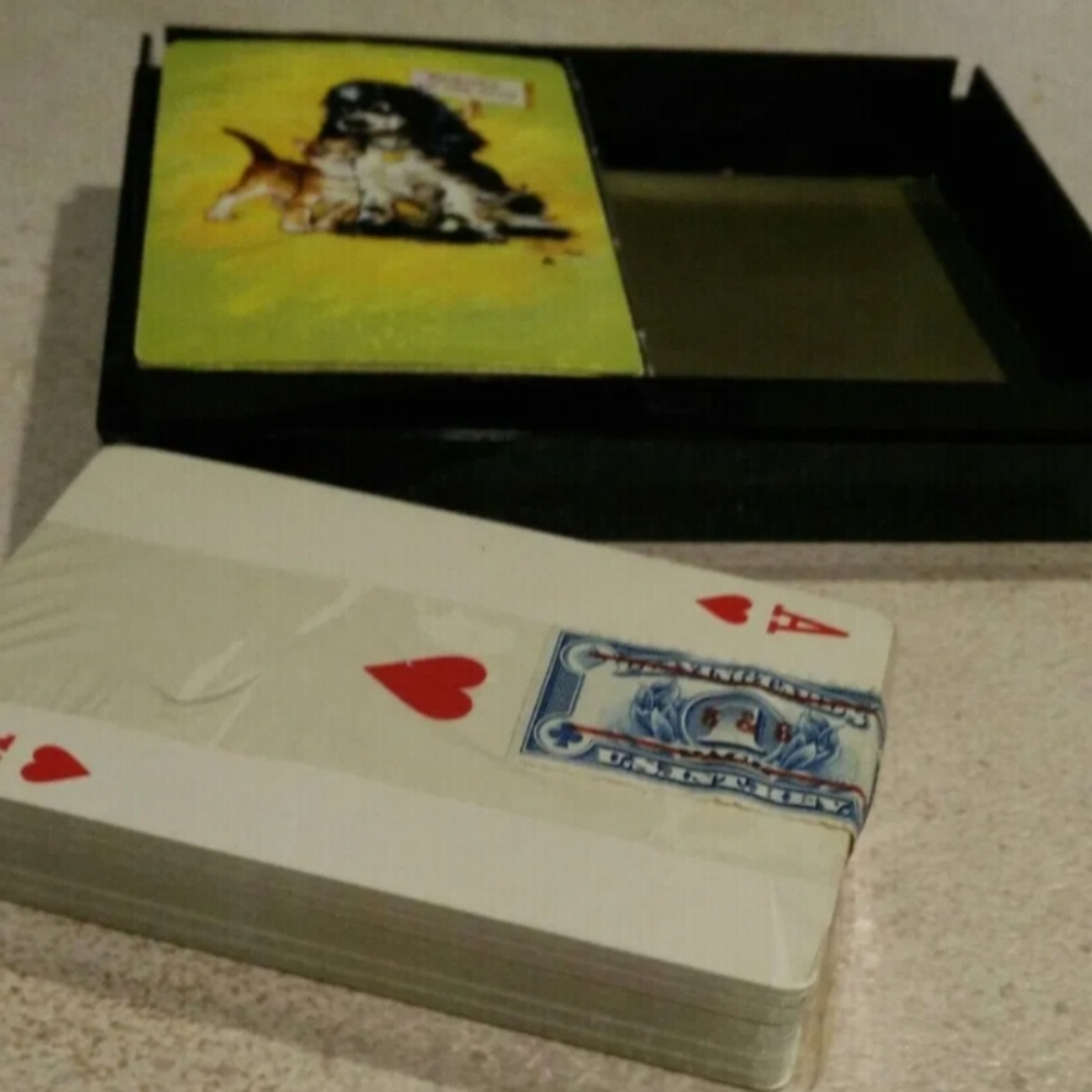 Unique set of two playing cards comes with an Internal Revenue Stamp +  case